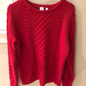Red Cable knit sweater
